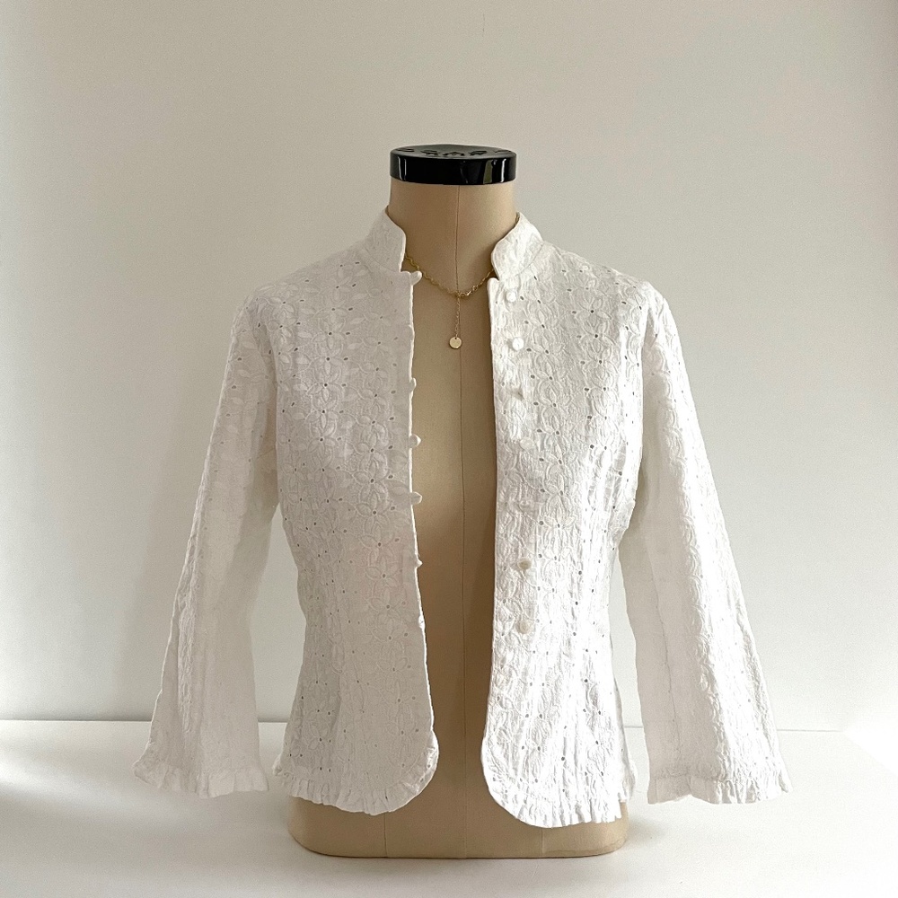 Anthropologie Odille Lace Eyelet Jacket